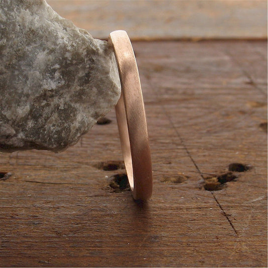 Rose gold court thin wedding ring. - Cumbrian Designs