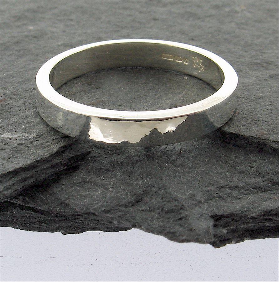 Silver thin wedding ring, Water Ripples design Designer Wedding Rings CumbrianDesigns