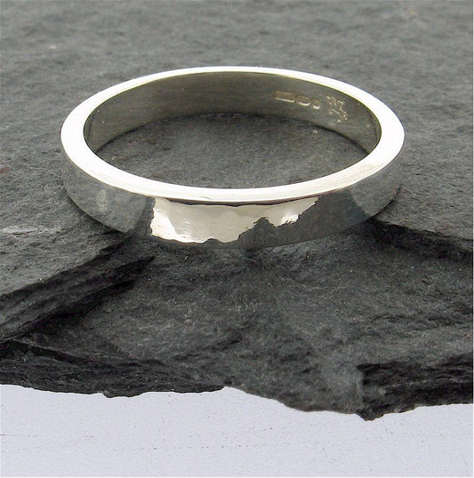 White gold thin wedding ring, Water Ripples design Designer Wedding Rings CumbrianDesigns 