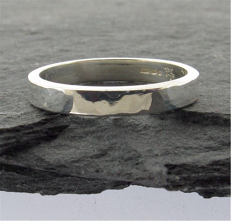 Silver thin wedding ring, Water Ripples design Designer Wedding Rings CumbrianDesigns 