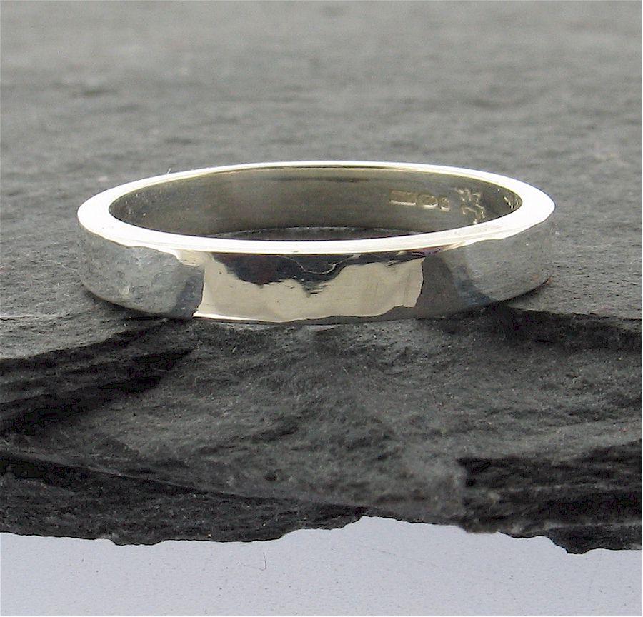 White gold thin wedding ring, Water Ripples design - Cumbrian Designs