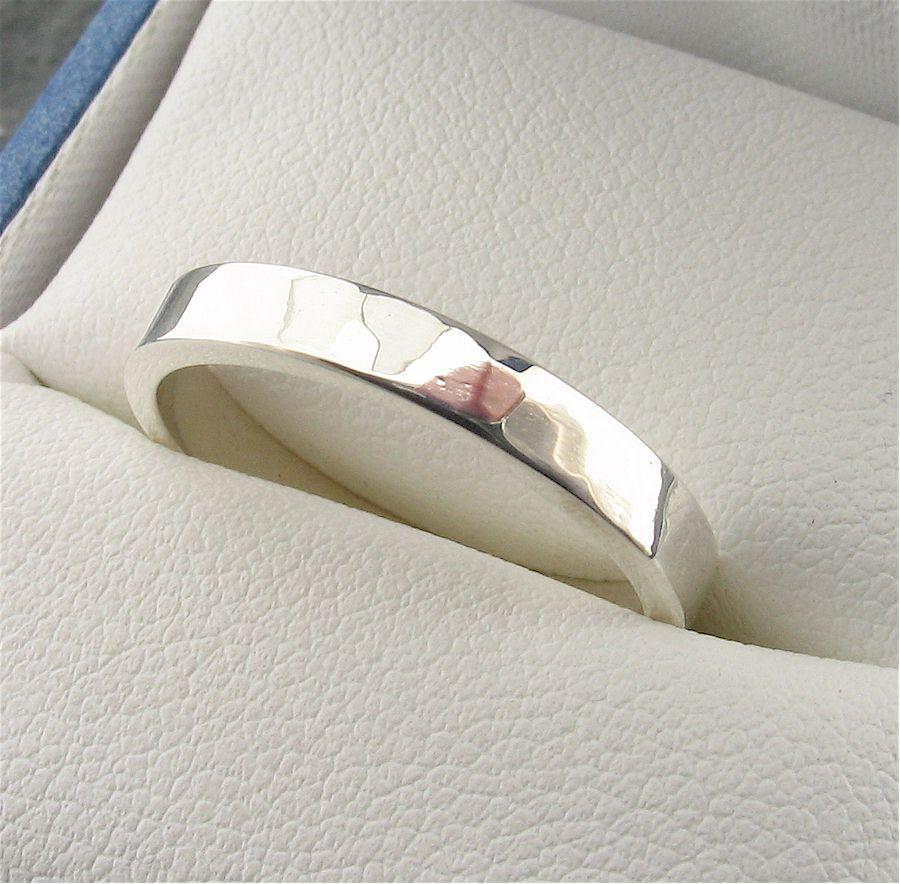 White gold thin wedding ring, Water Ripples design Designer Wedding Rings CumbrianDesigns
