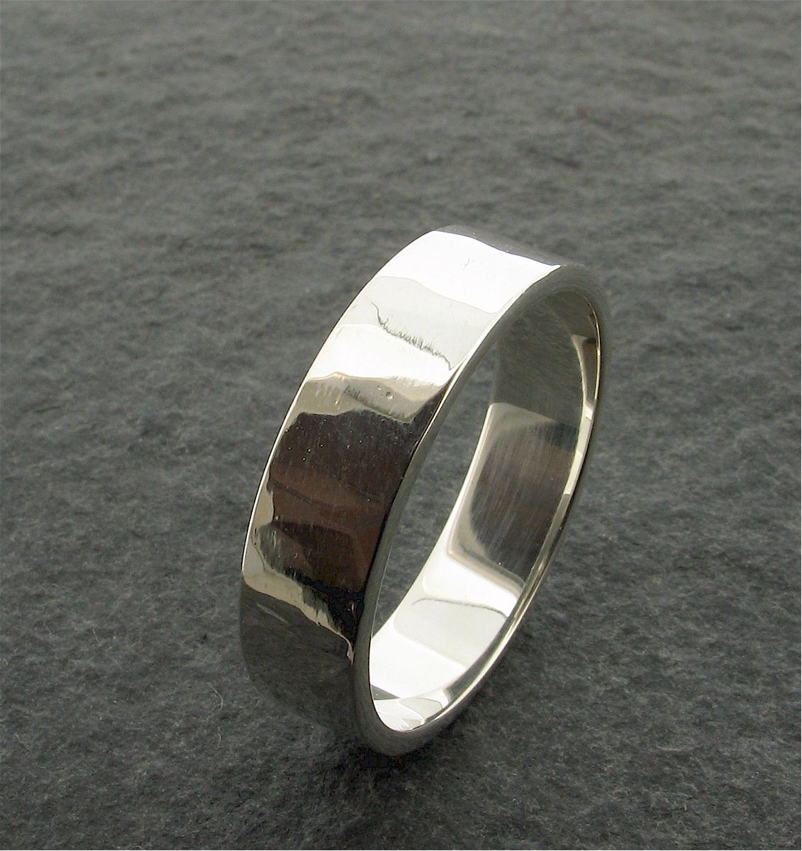 Silver broad wedding ring, Water Ripples design Designer Wedding Rings CumbrianDesigns