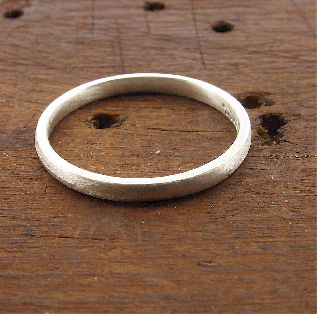 White gold court thin wedding ring. - Cumbrian Designs