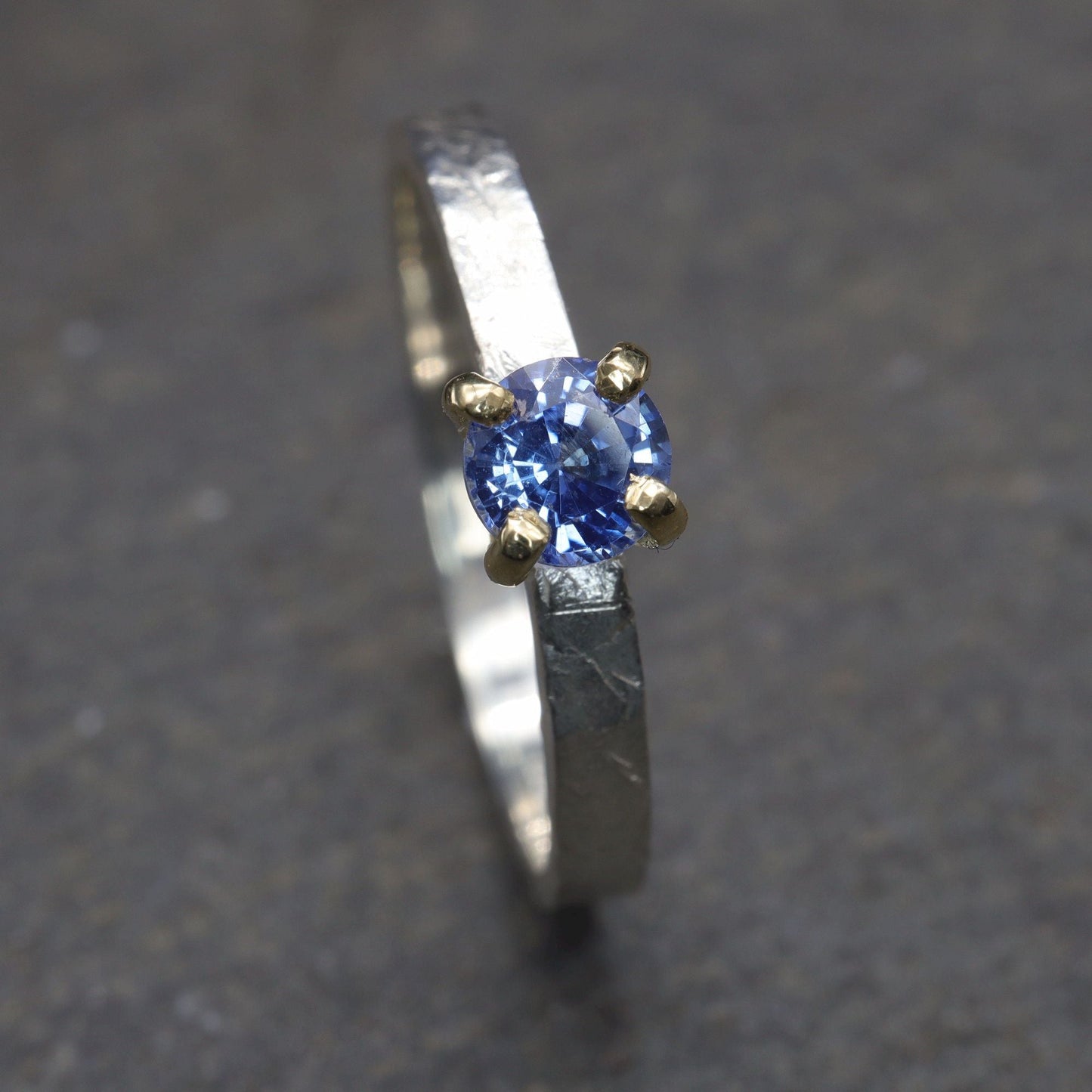 Sapphire solitaire gold ring, Windermere design