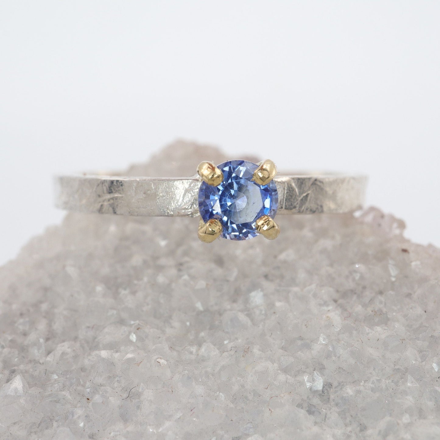 Sapphire solitaire gold ring, Windermere design