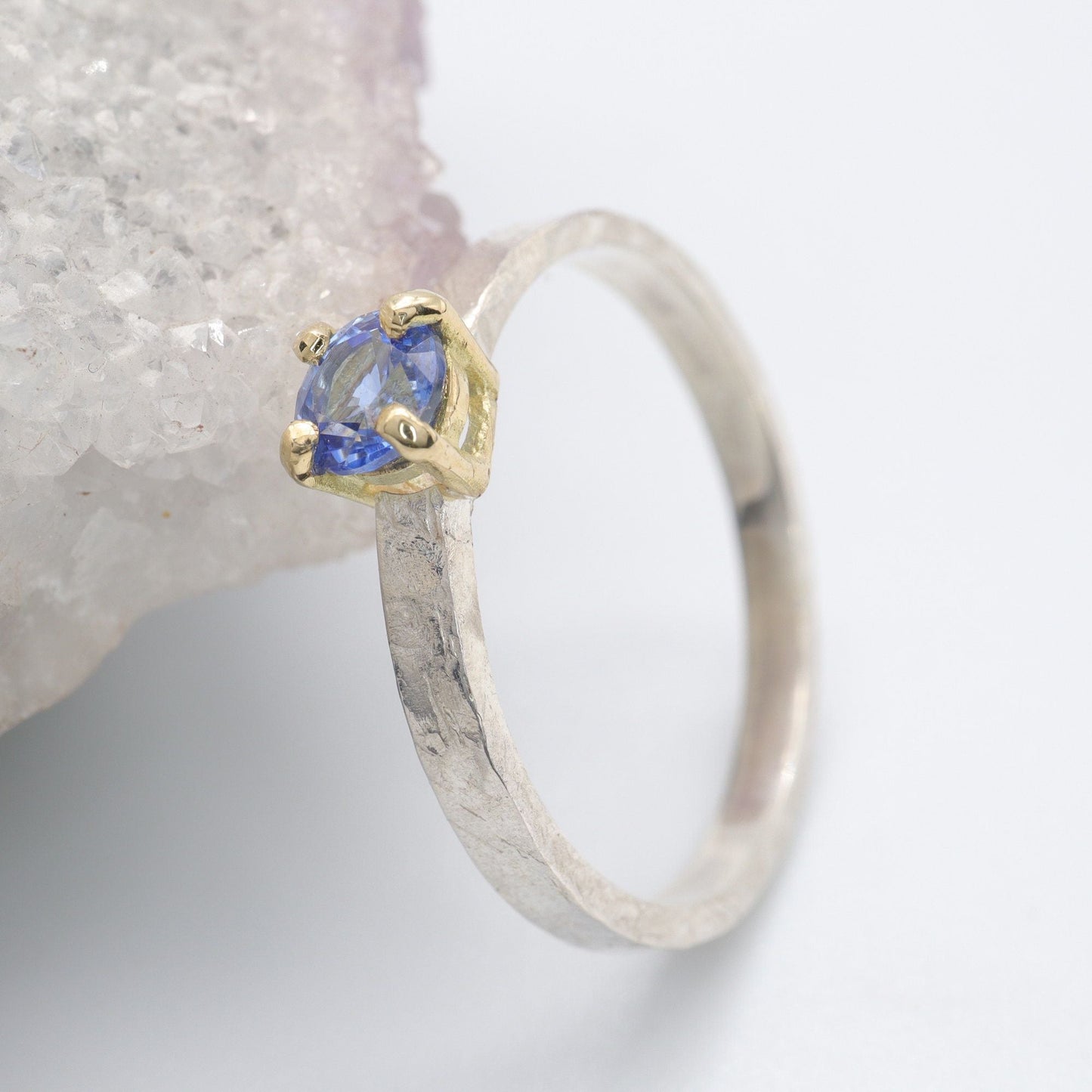 Sapphire solitaire gold ring, Windermere design