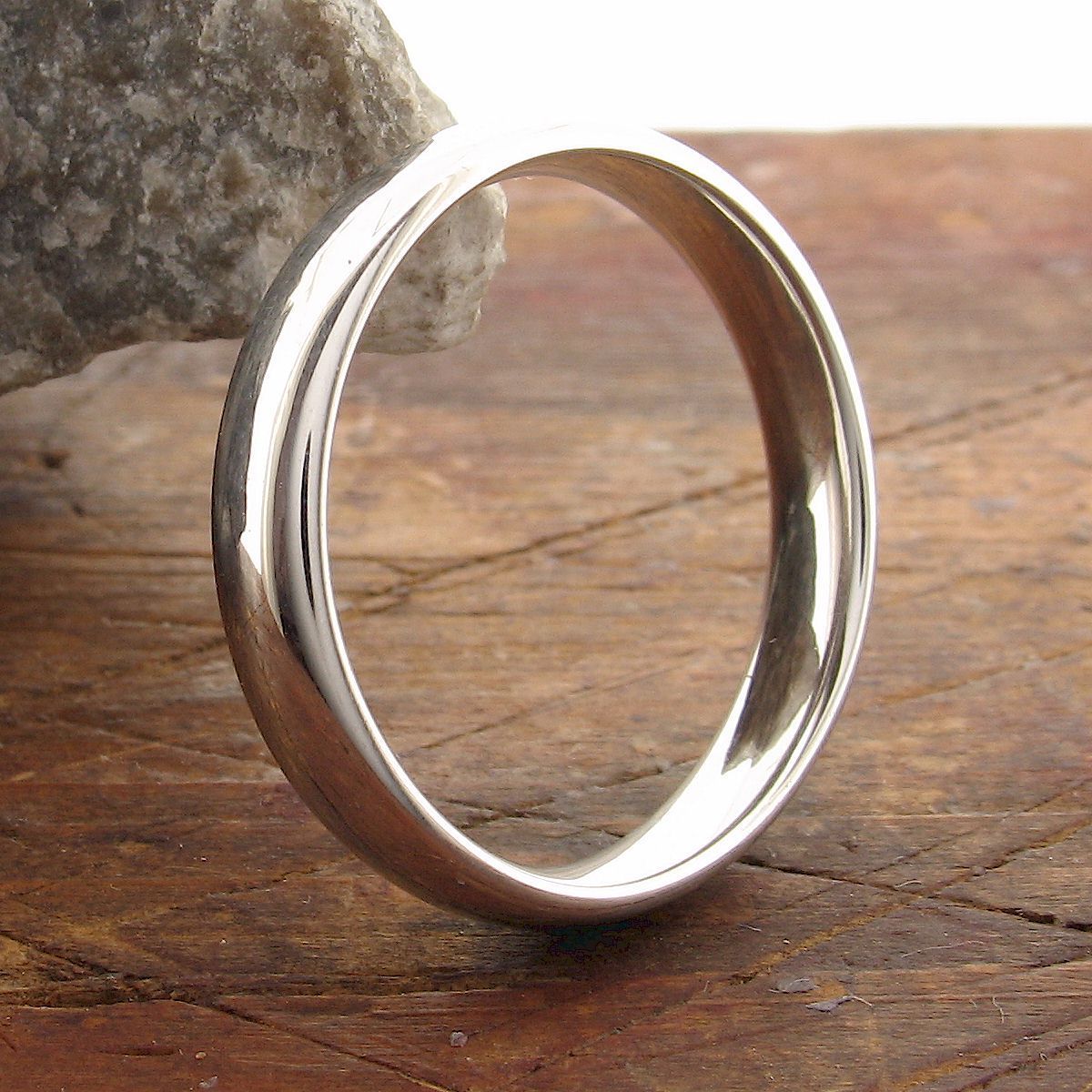 White gold court thin wedding ring. - Cumbrian Designs