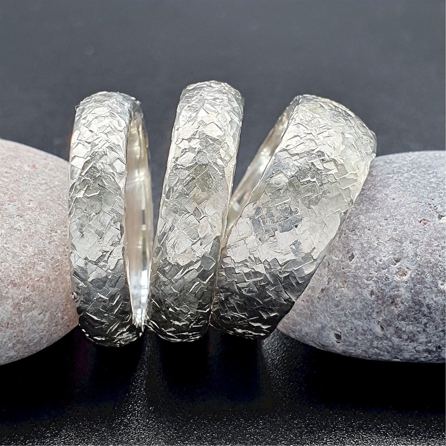 Fire Hammered Rings