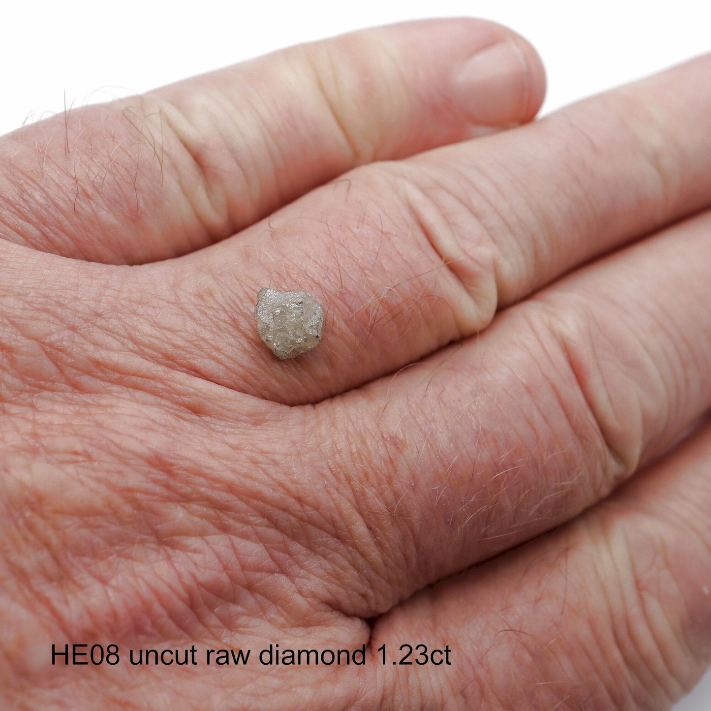 Uncut raw diamond solitaire ring, 1.23ct. (HE08)