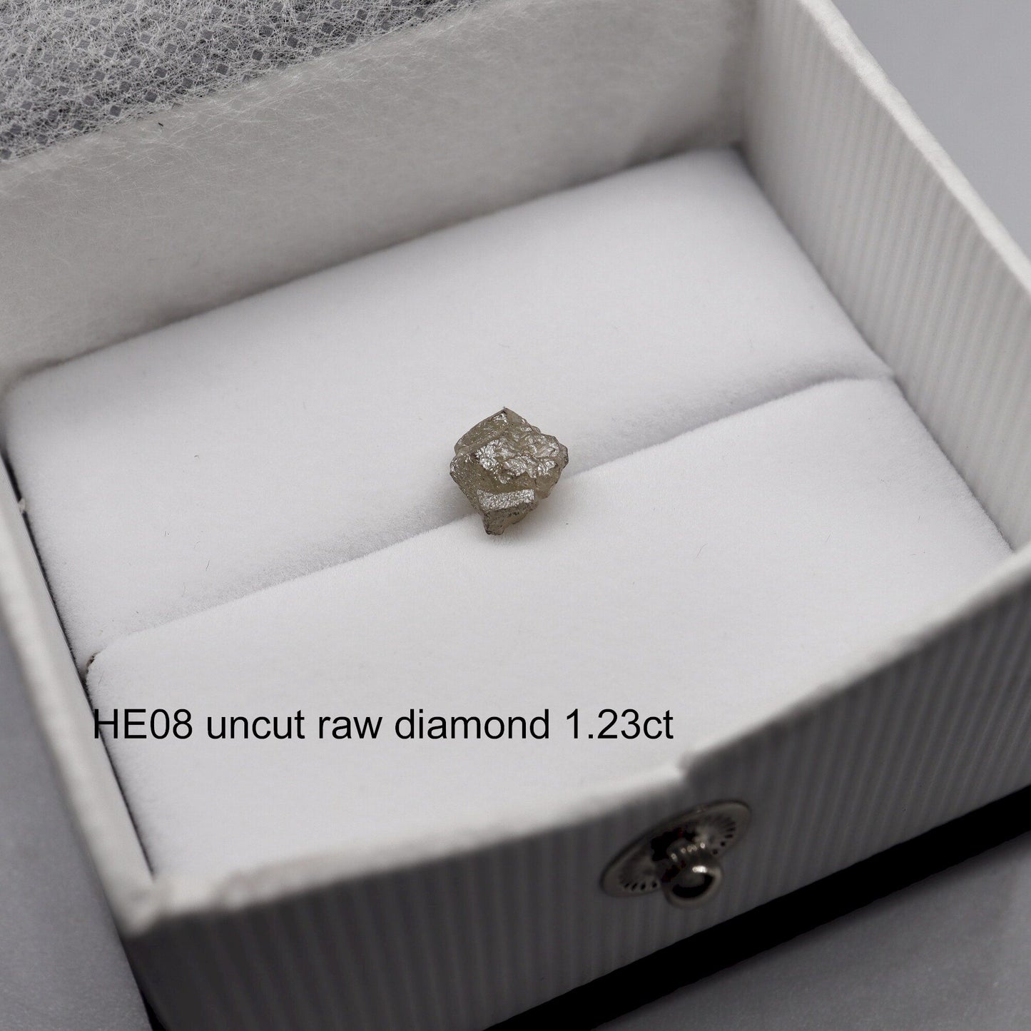 Uncut raw diamond solitaire ring, 1.23ct. (HE08)