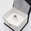 Black uncut raw diamond solitaire rustic white gold ring size L.