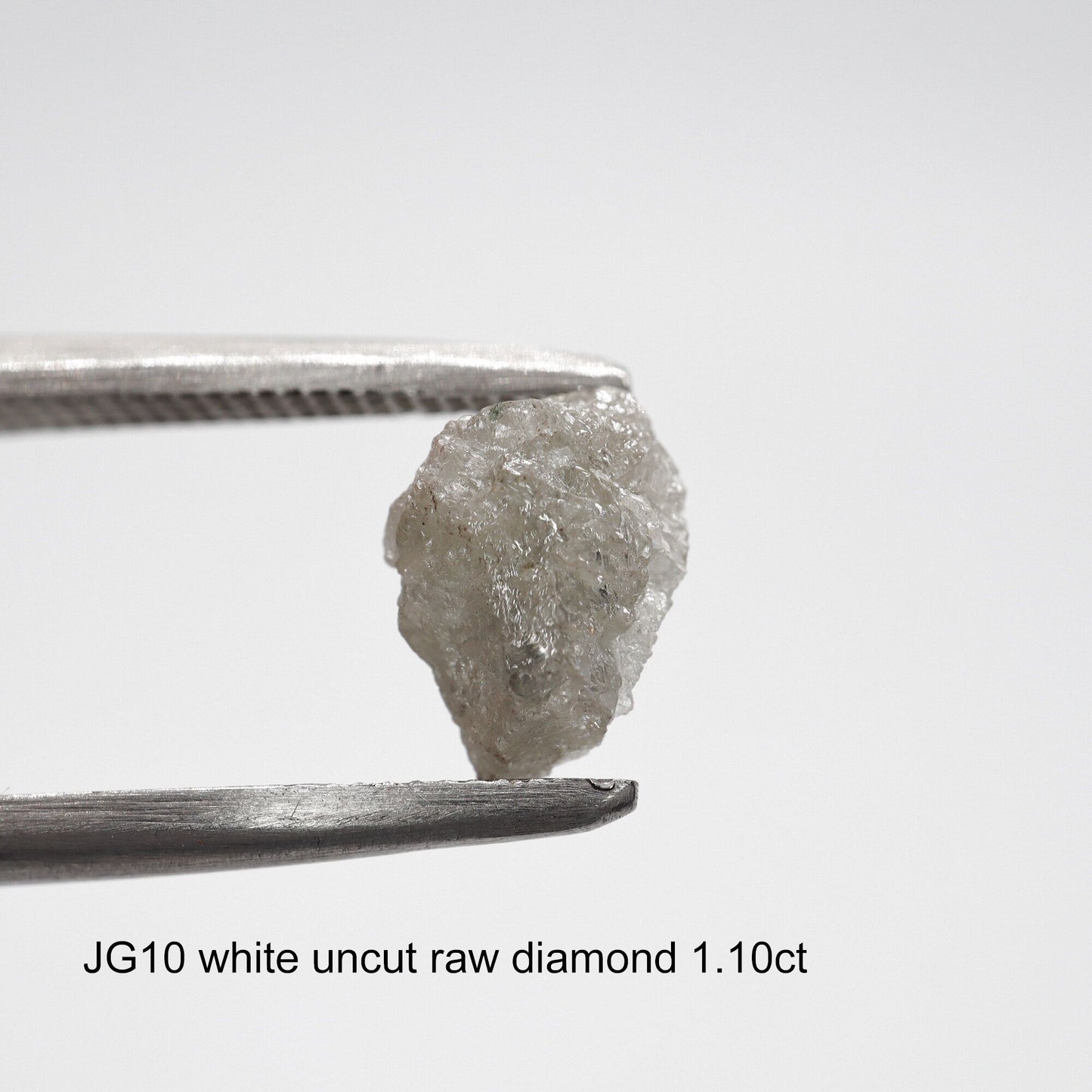 Uncut raw white diamond solitaire ring, 1.10ct. (JG10)