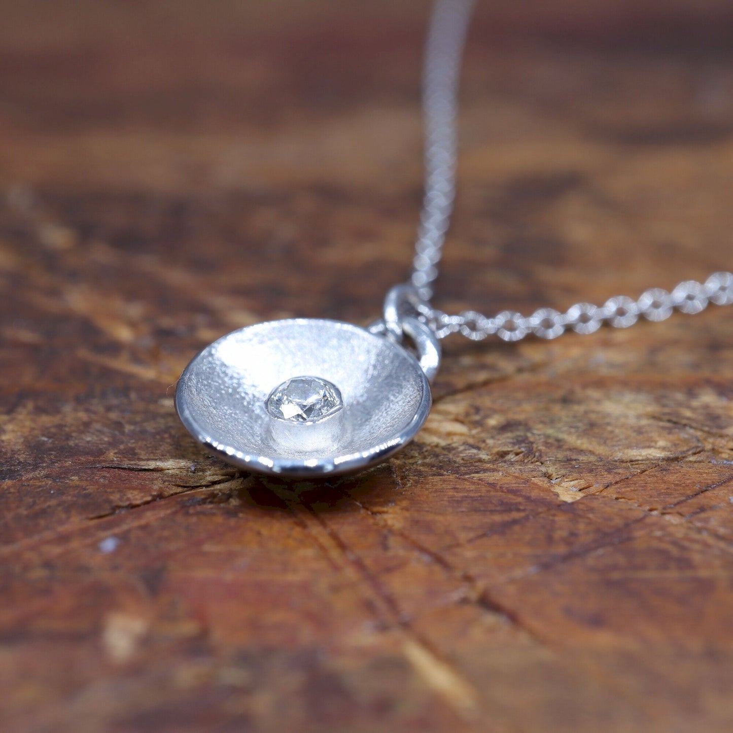 White gold Diamond pendant, Water Droplets design.