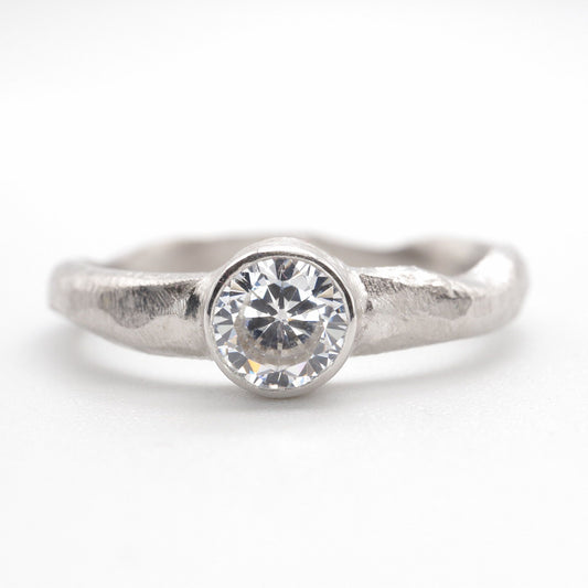 Beach Sand half carat diamond 18ct white gold design ring.