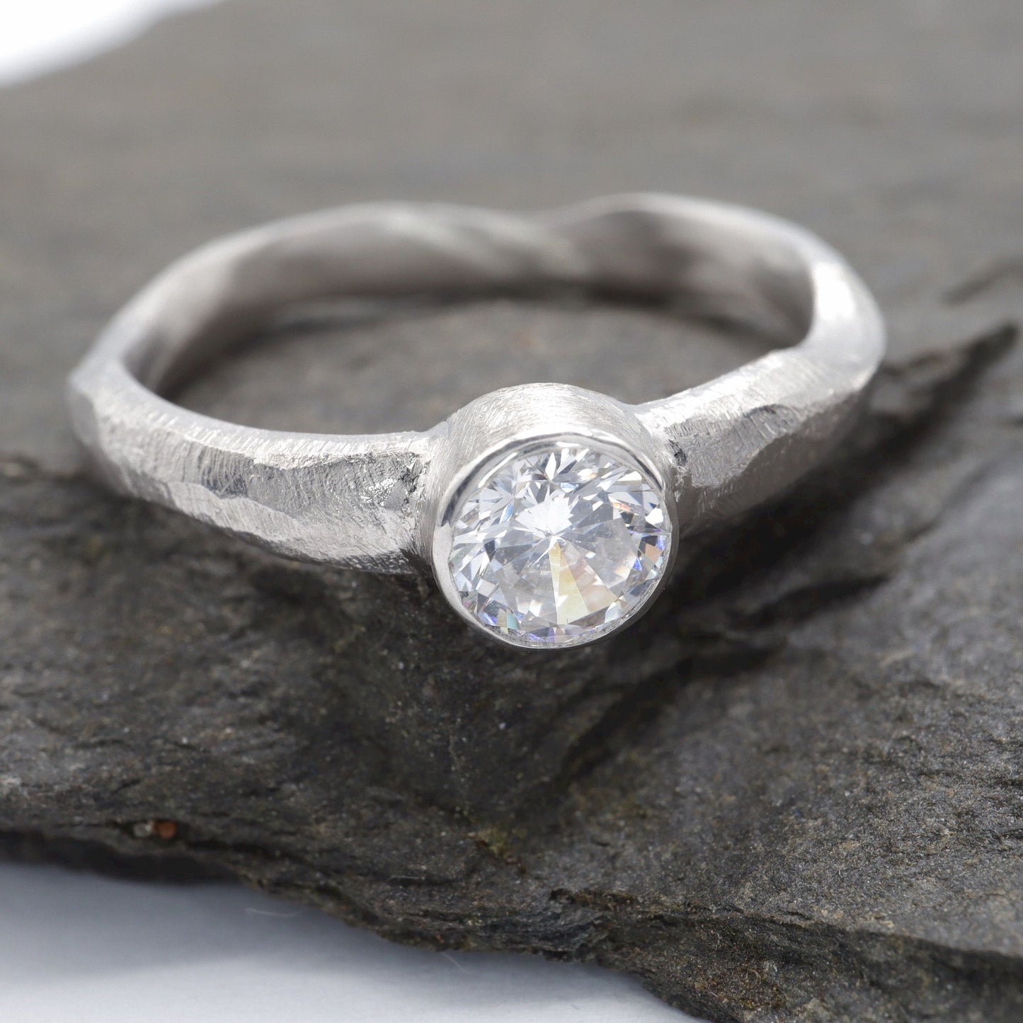 Beach Sand half carat diamond 18ct white gold design ring.