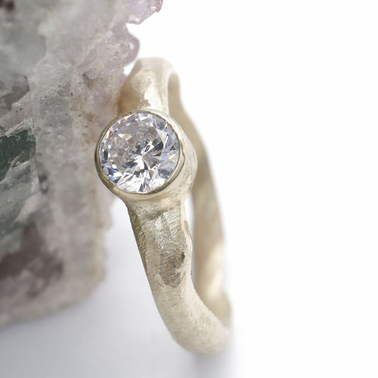 Beach Sand half carat diamond 18ct yellow gold design ring.