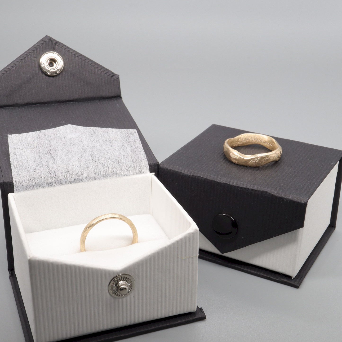 Beach Sand designer unique wedding ring sets in gold