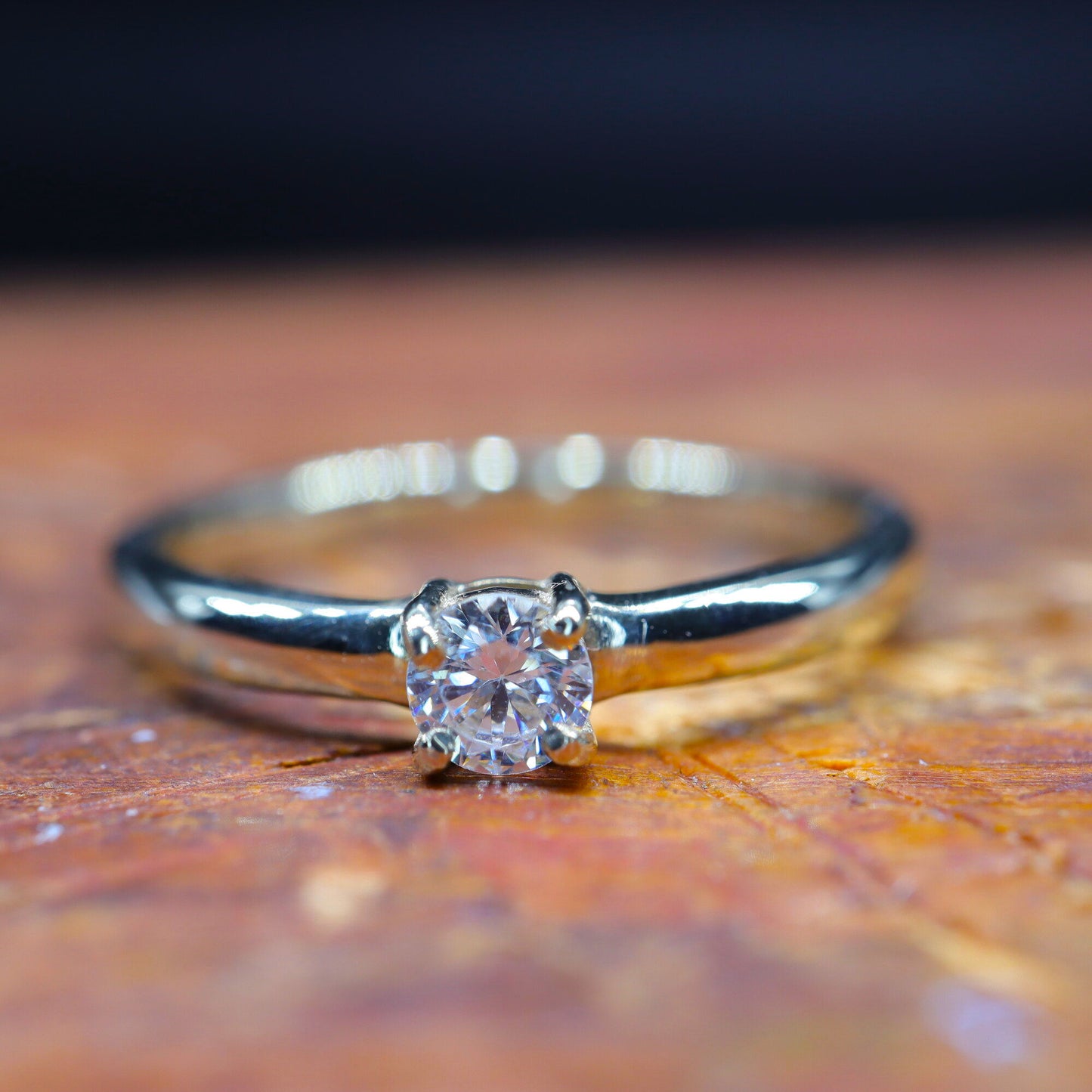 Diamond solitaire gold ring, Carlisle design.