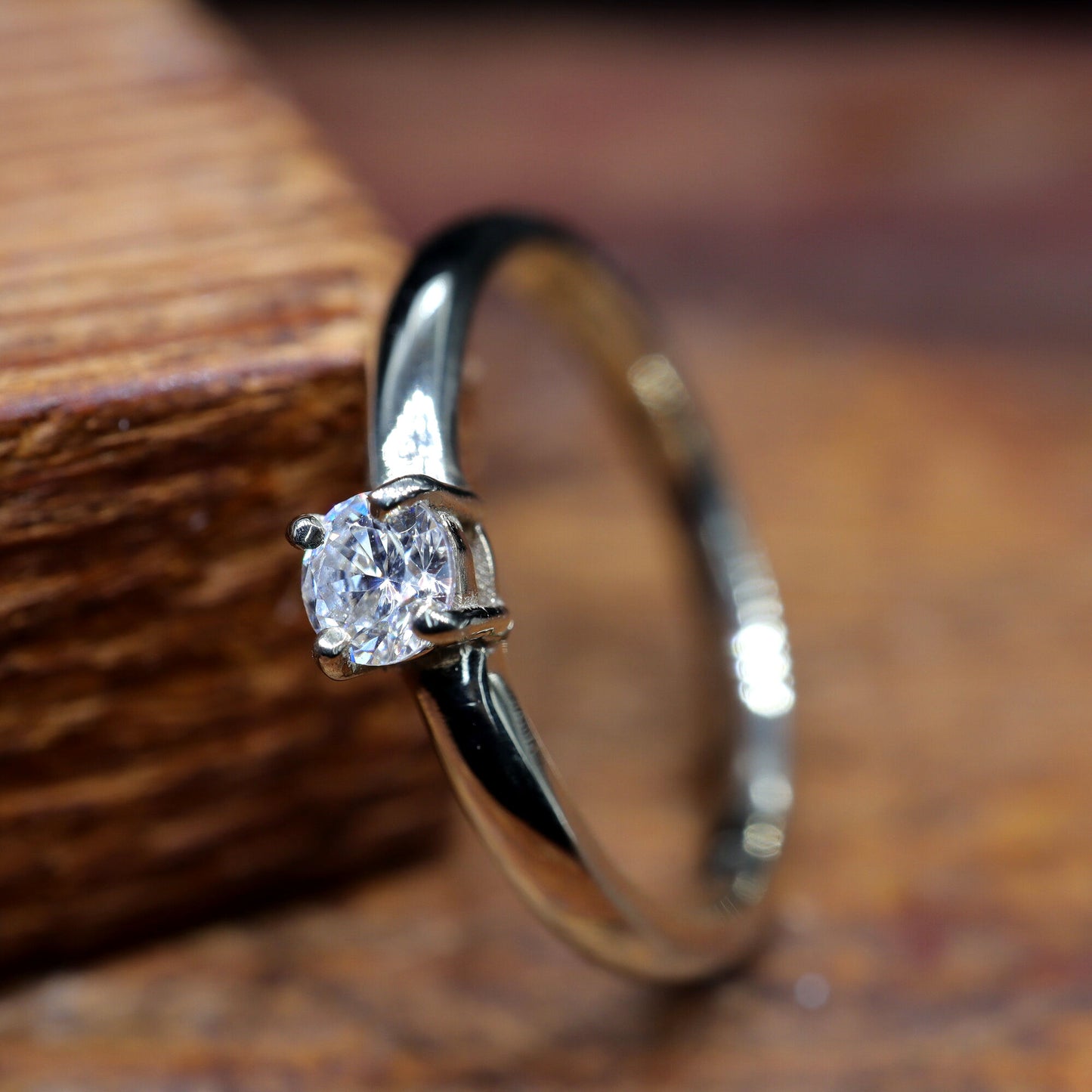 Diamond solitaire gold ring, Carlisle design.
