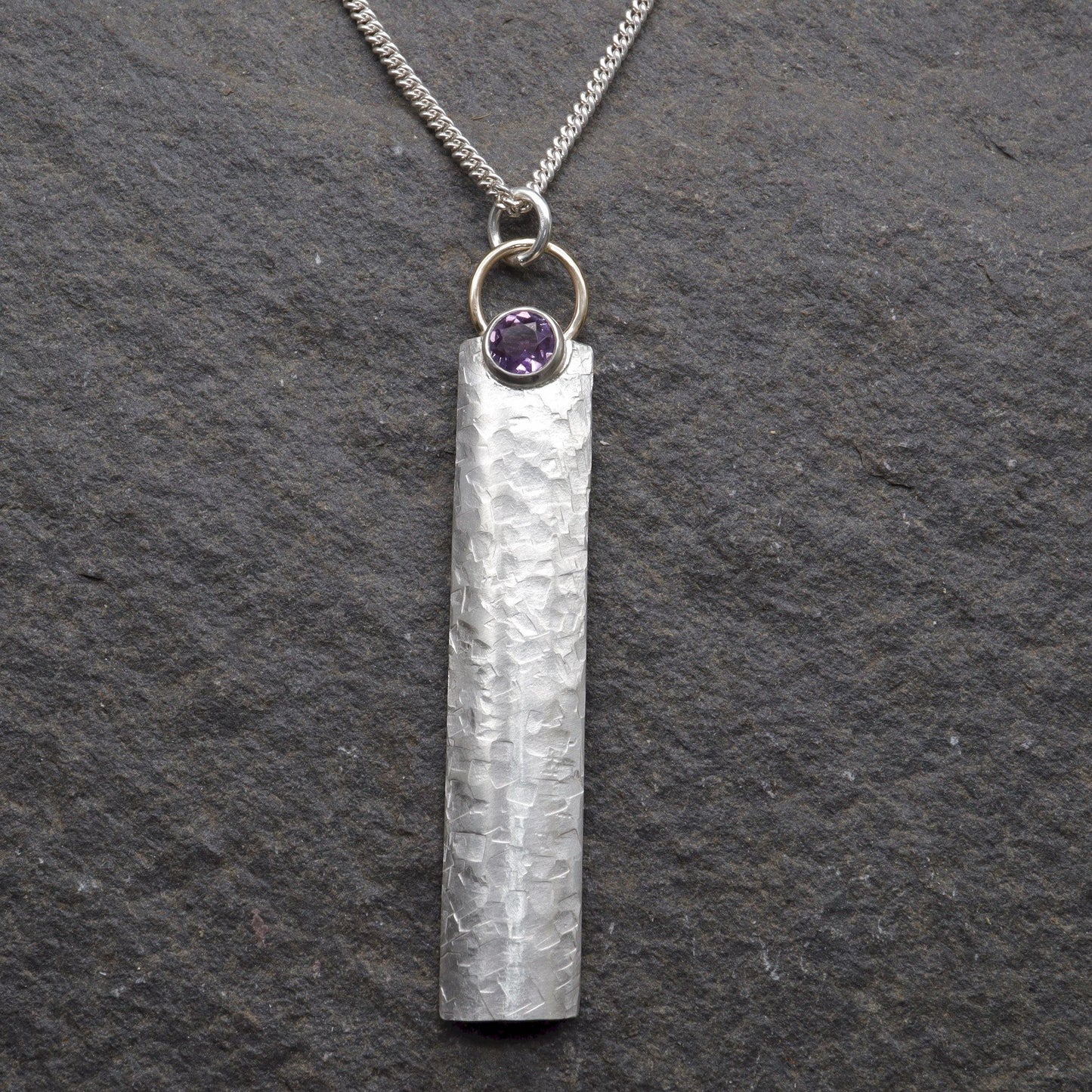 Fells and Crags Amethyst gold, silver pendant design