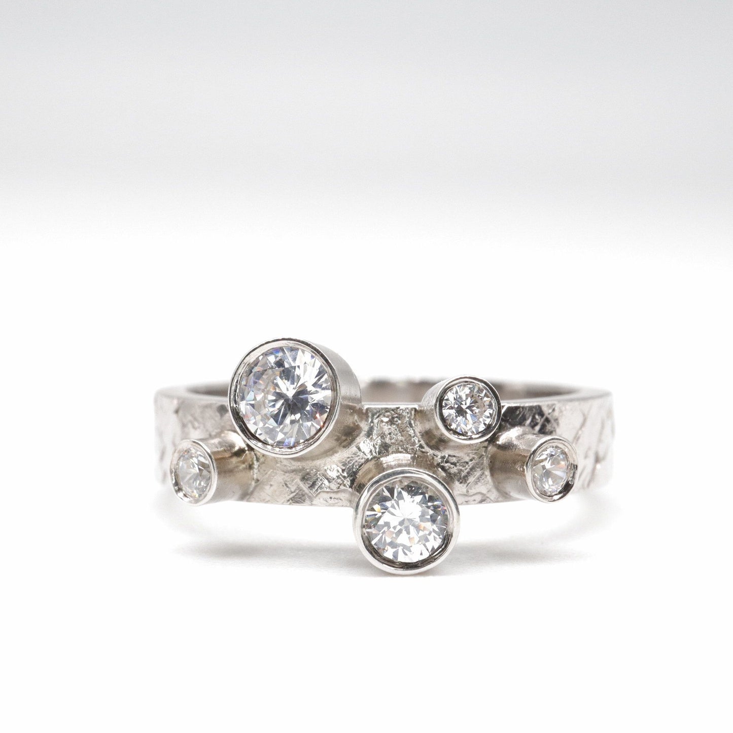 Cocktail ring, white gold diamond original Kendal design