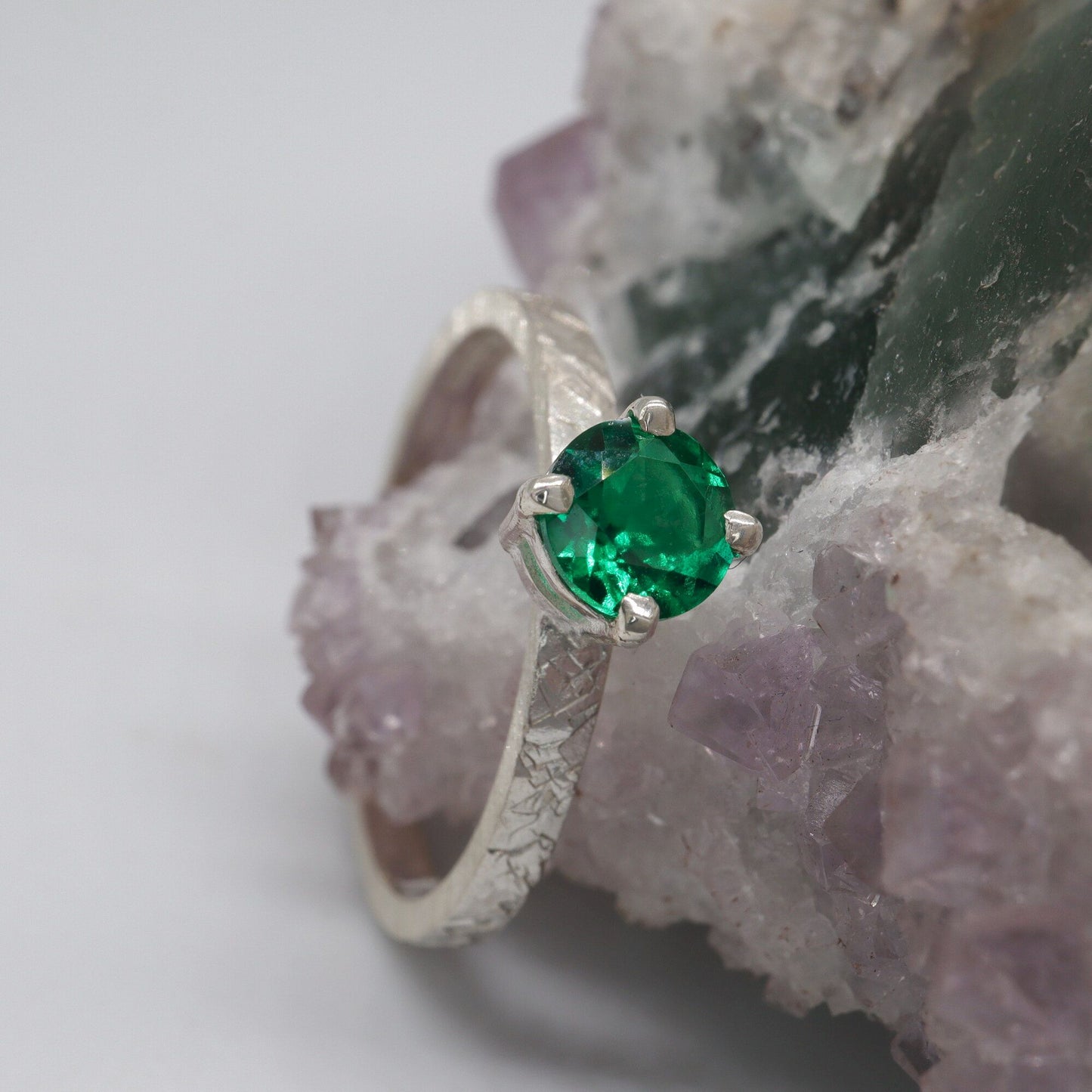 Emerald solitaire gold Kendal design ring