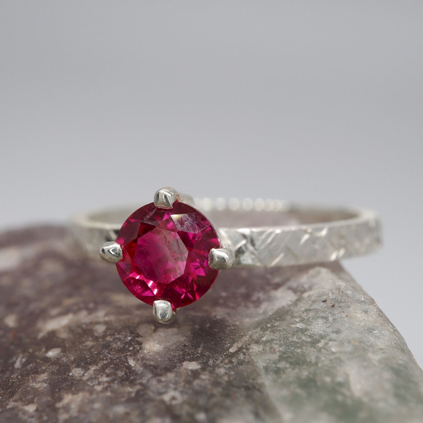 Ruby solitaire gold Kendal design ring