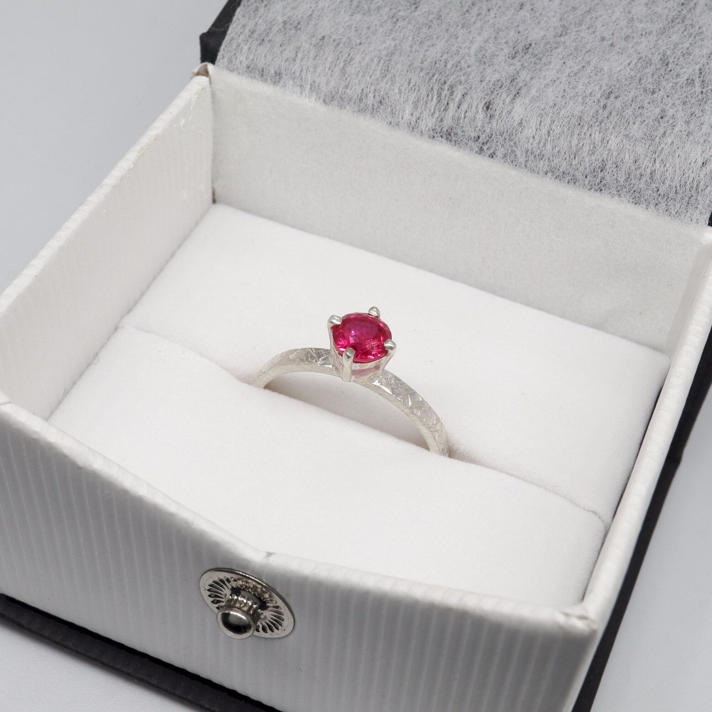 Ruby solitaire gold Kendal design ring