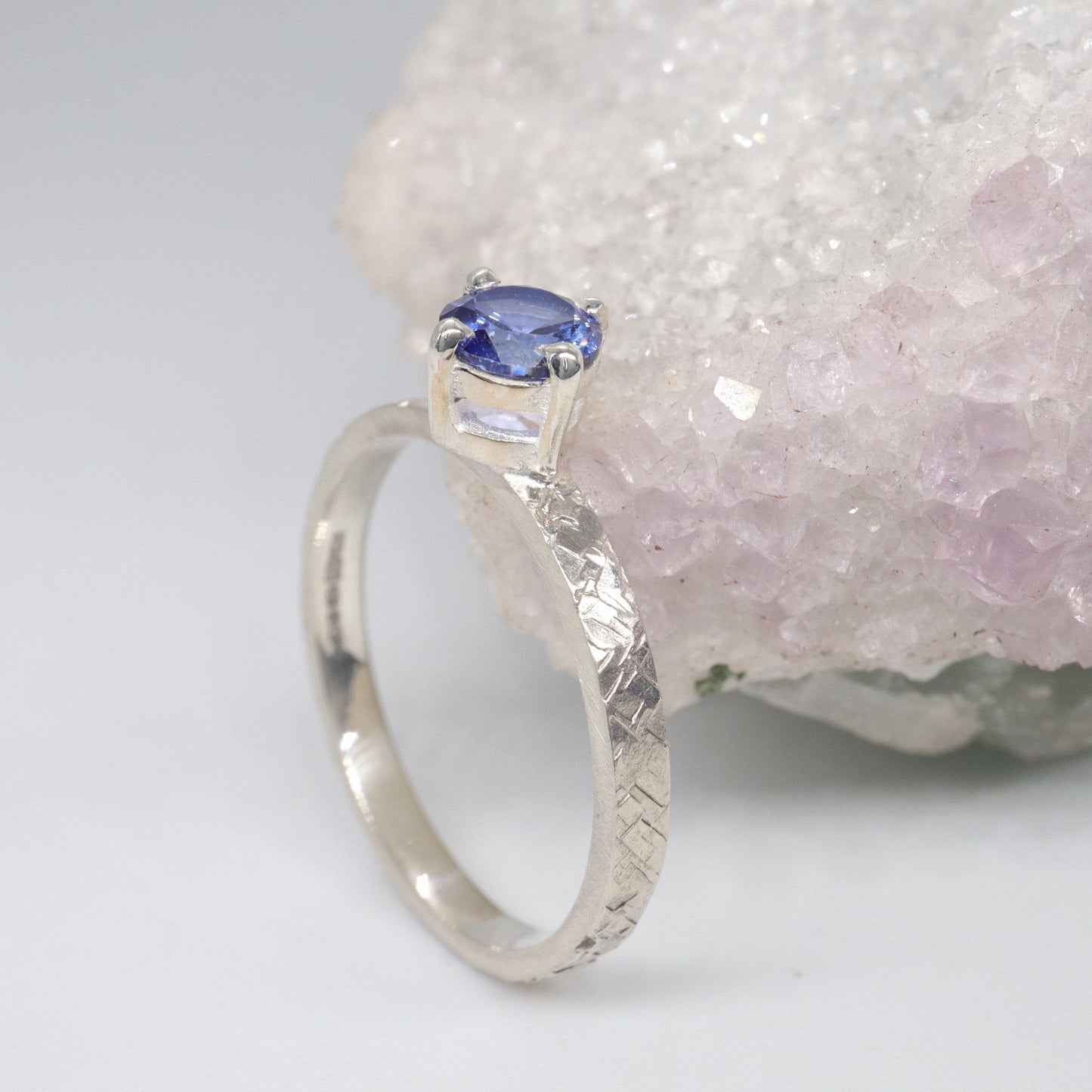 Sapphire solitaire white gold Kendal design ring
