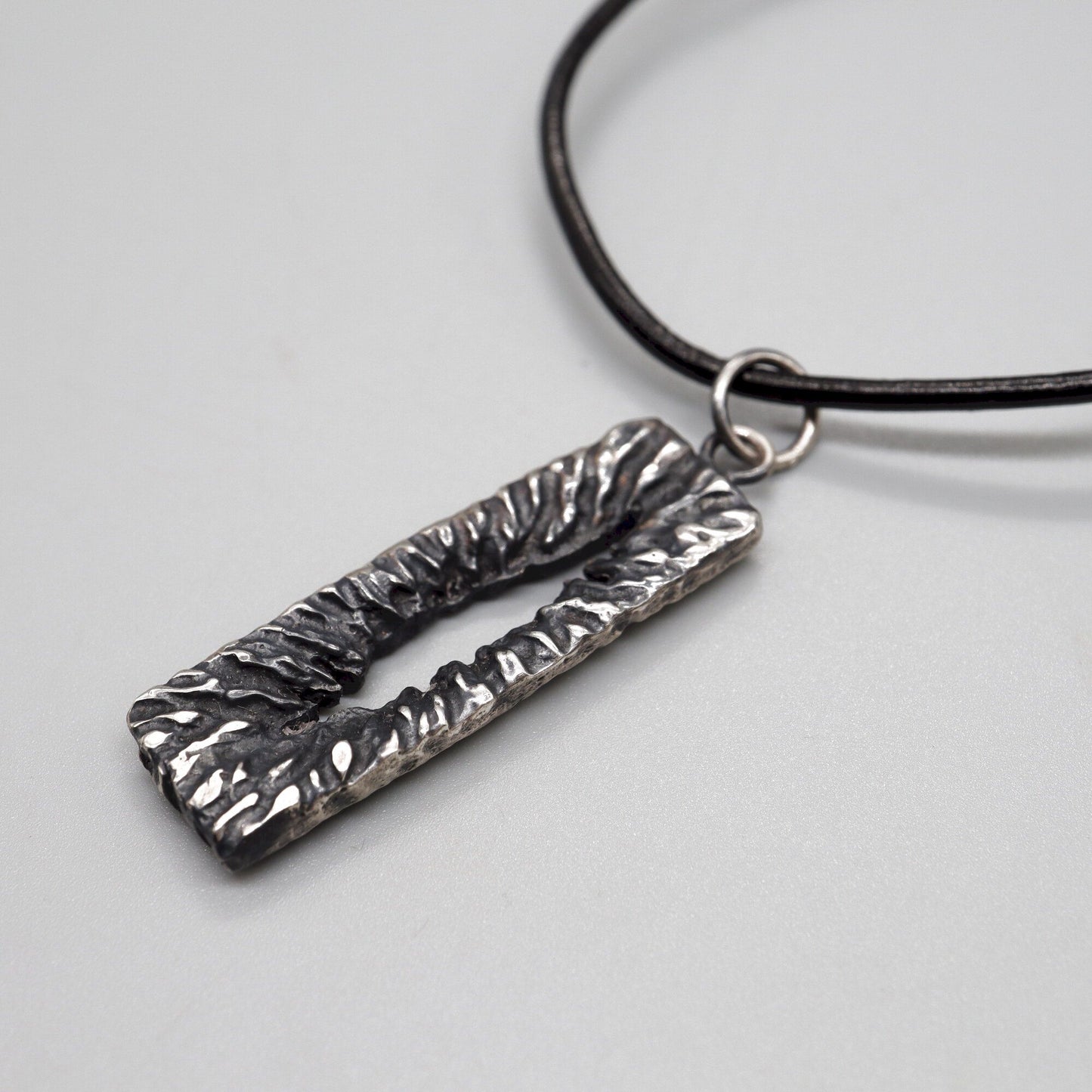 Silver mens pendant - The Crack, Lakeland Rock design, original mens jewellery