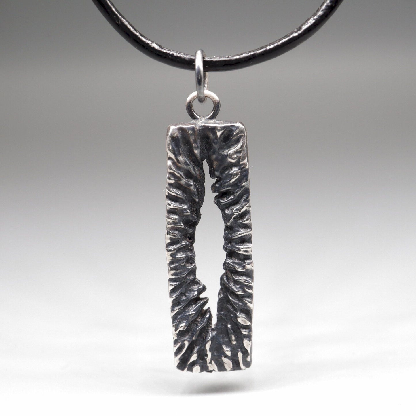 Silver mens pendant - The Crack, Lakeland Rock design, original mens jewellery
