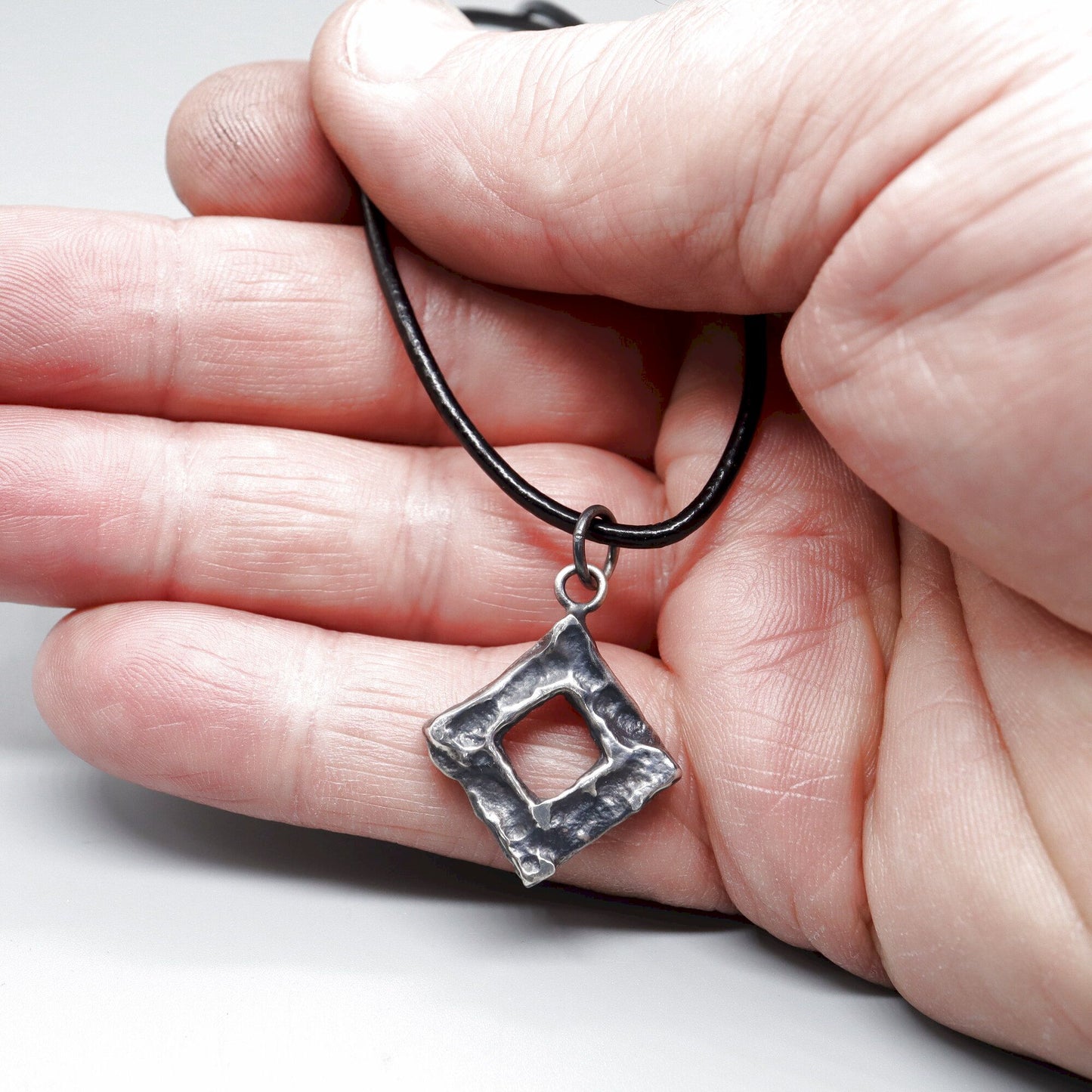 Silver mens pendant - The Entrance, Lakeland Rock design, original mens jewellery