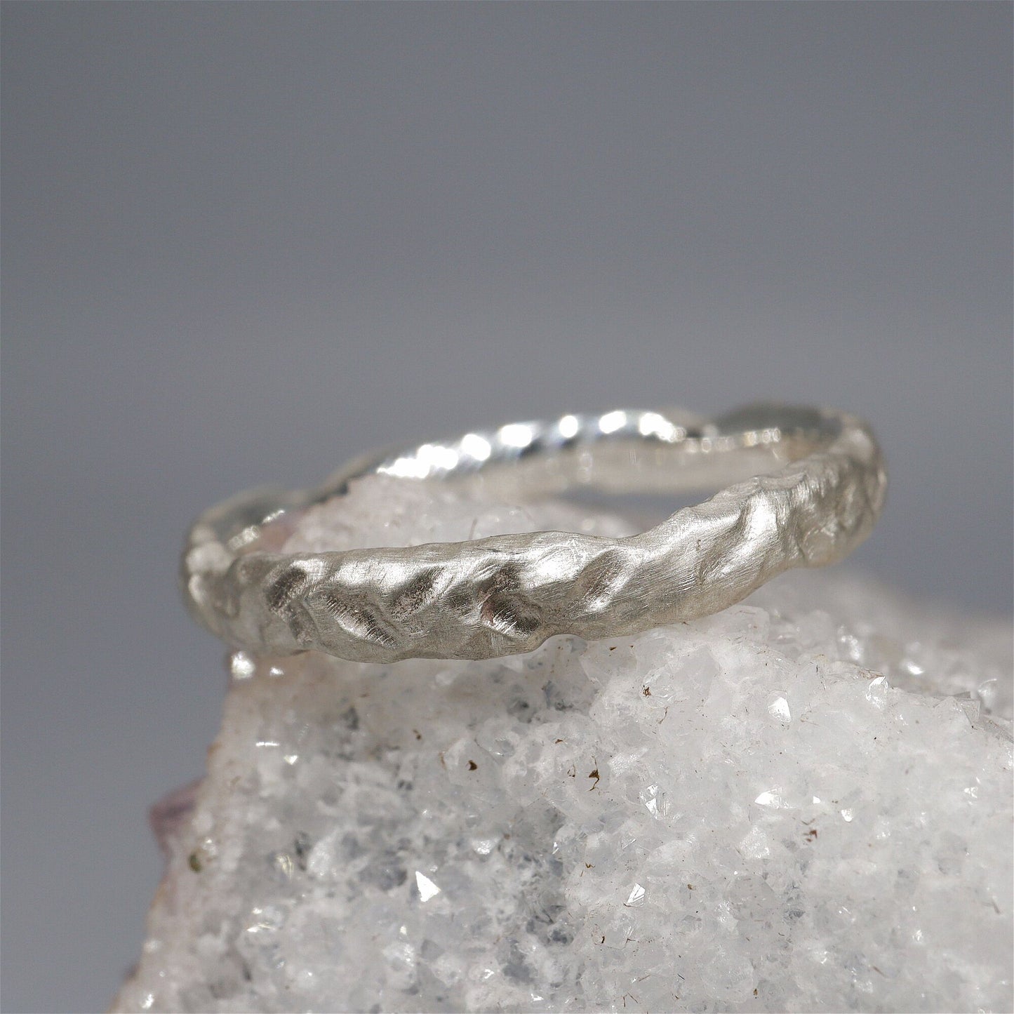 Silver narrow wedding ring - Lakeside design.