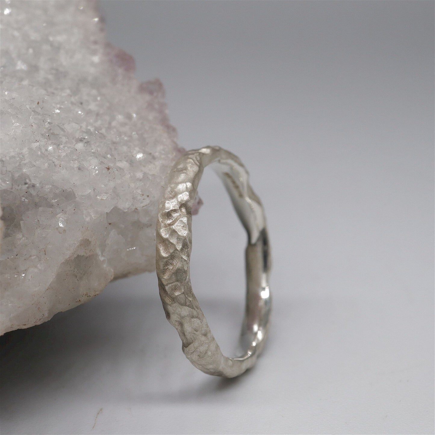 Silver narrow wedding ring - Lakeside design.