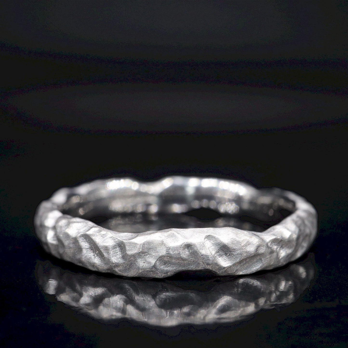 White gold narrow wedding ring - Lakeside design.