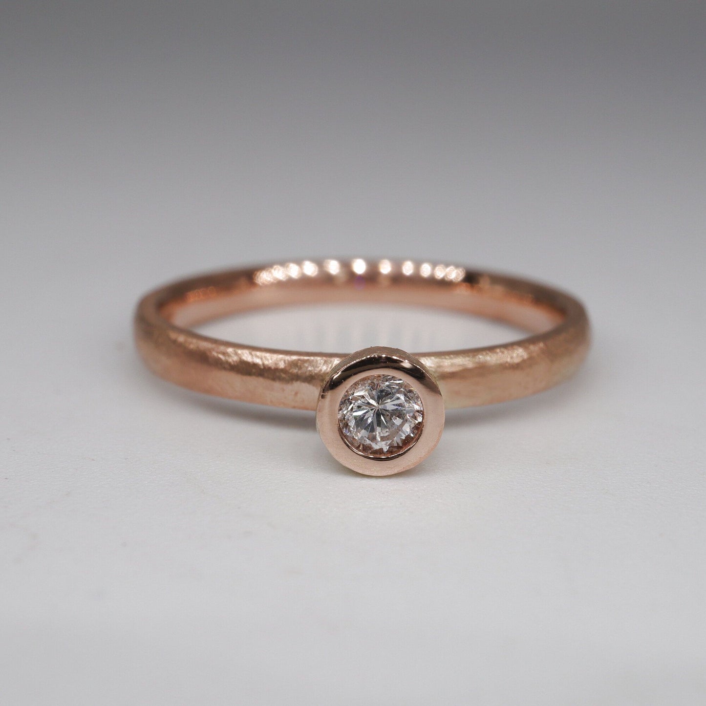 Solitaire diamond ring, Mountain Raindrop design