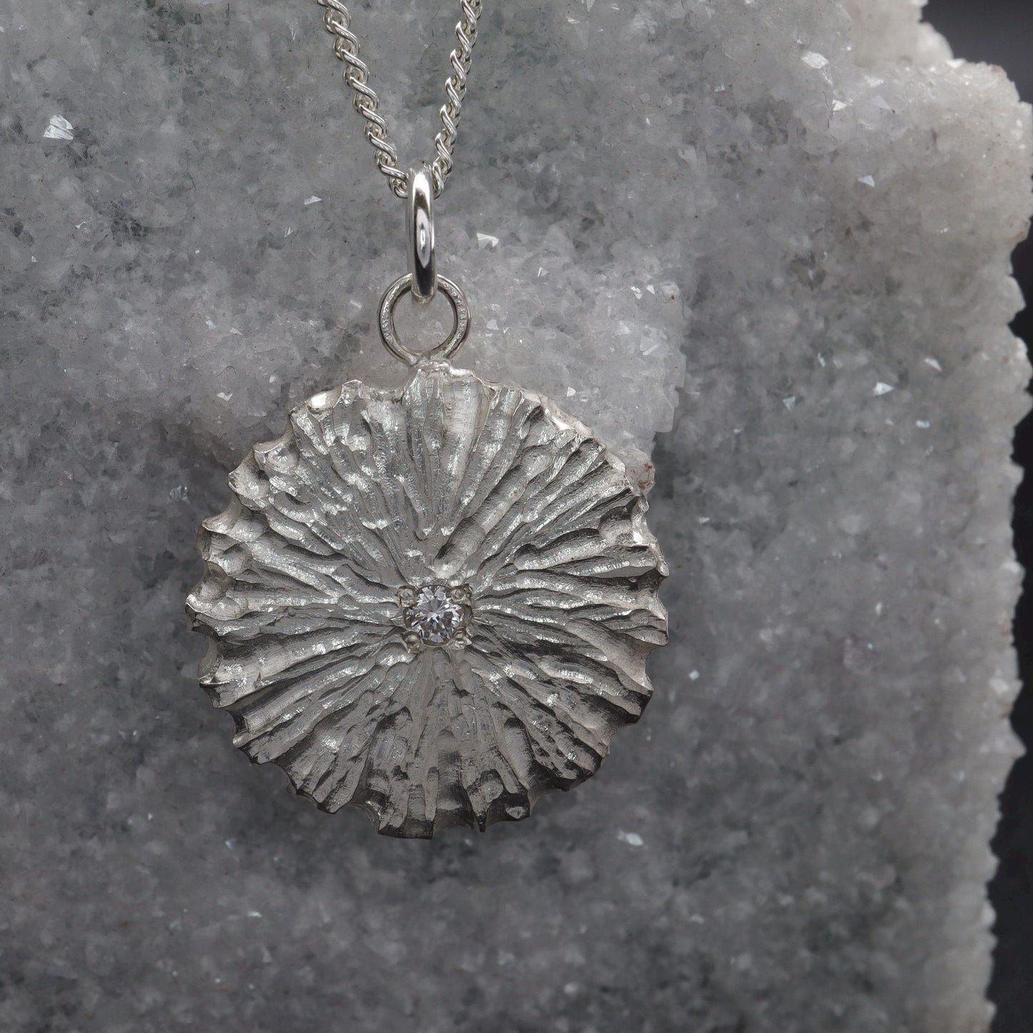 Diamond silver pendant, Shifting Sands design