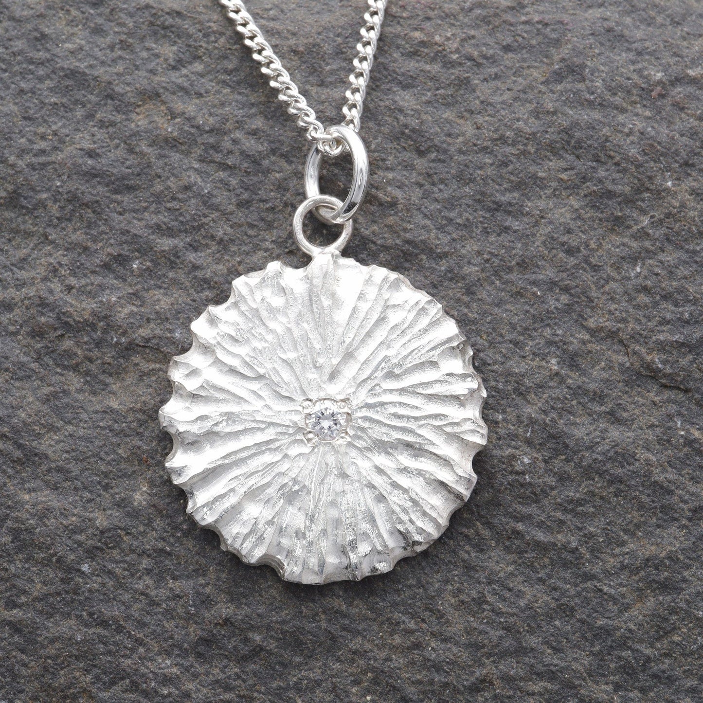 Diamond silver pendant, Shifting Sands design