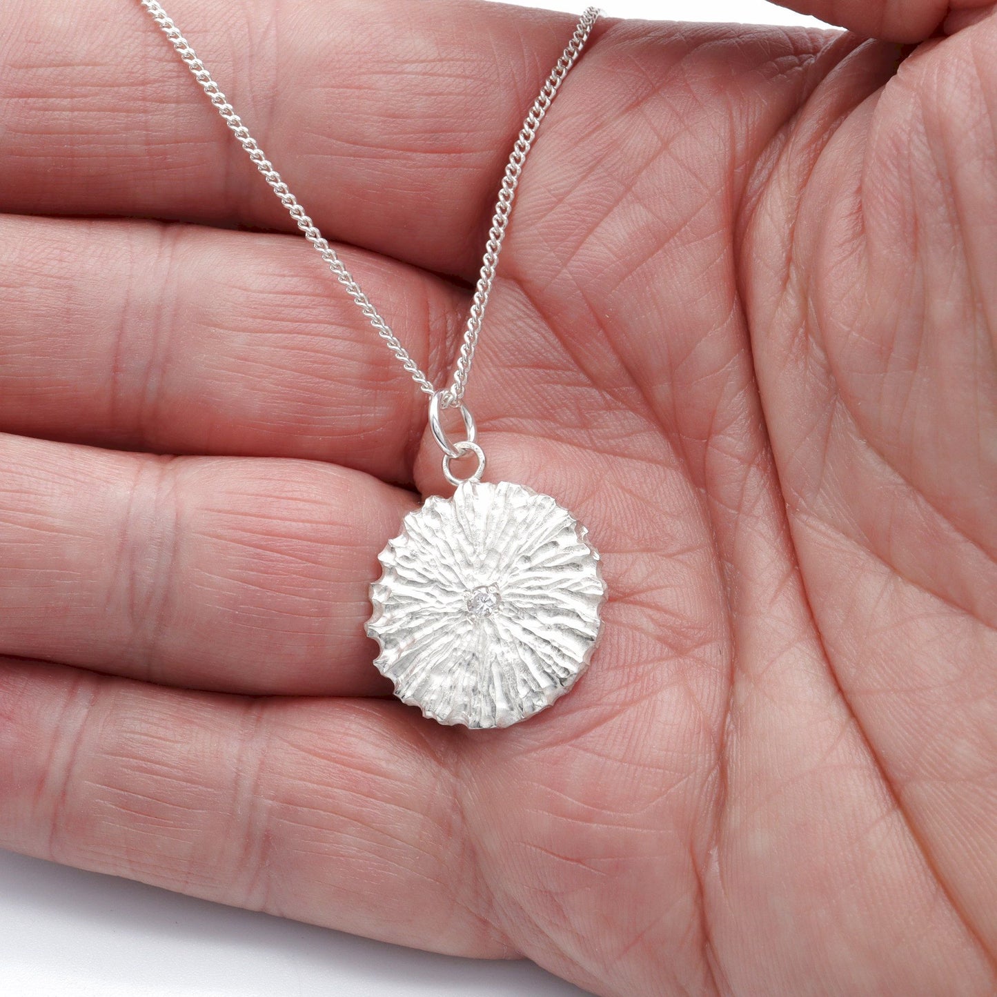 Diamond silver pendant, Shifting Sands design