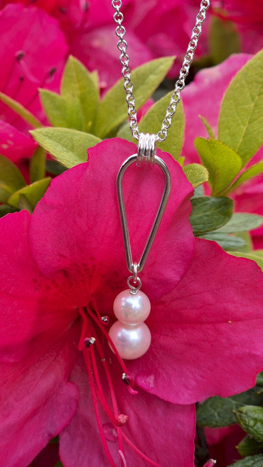 Small Water Tarn two pearl pendant.