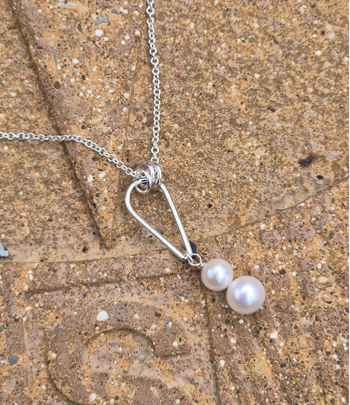 Small Water Tarn two pearl pendant.