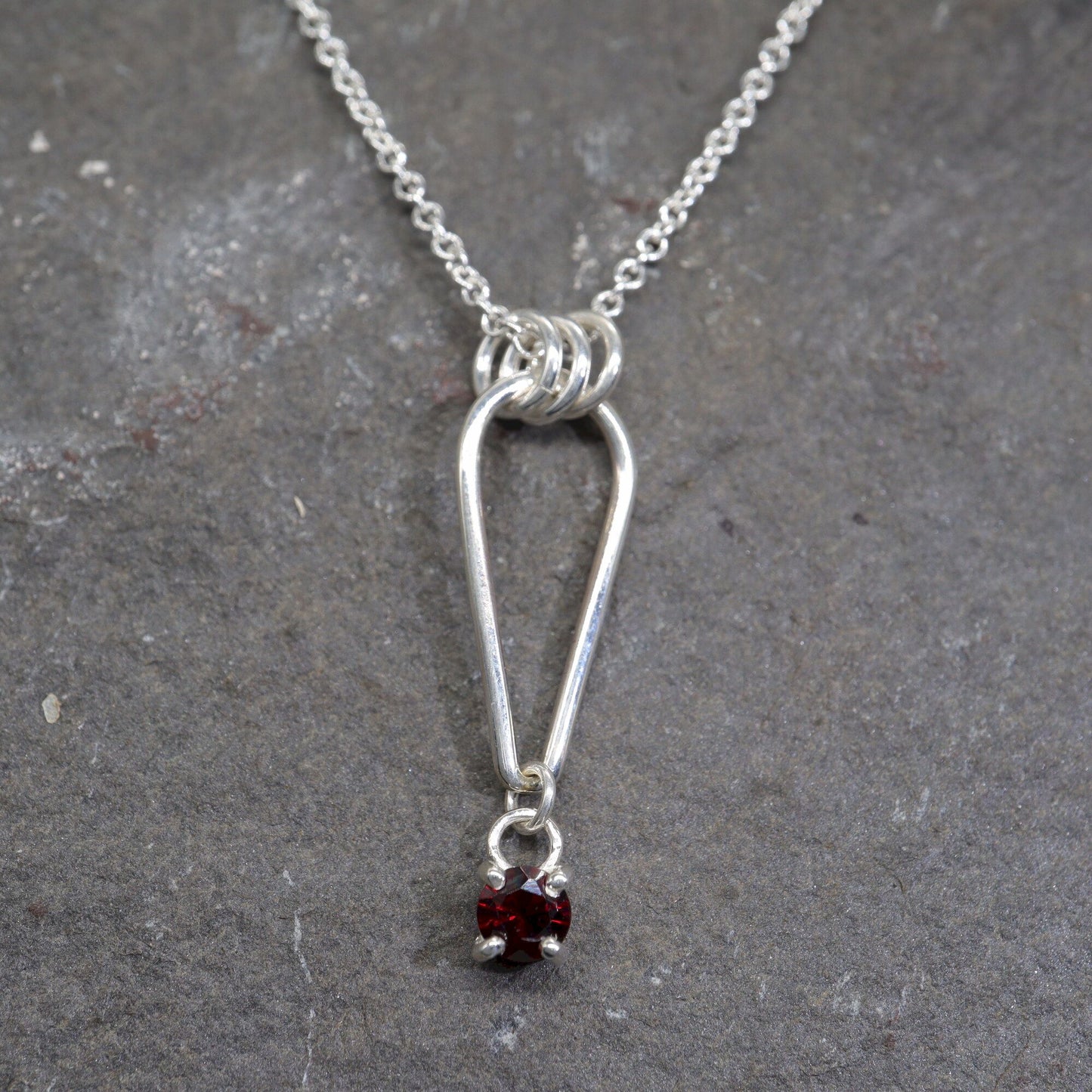 Small Water Tarn Garnet pendant.