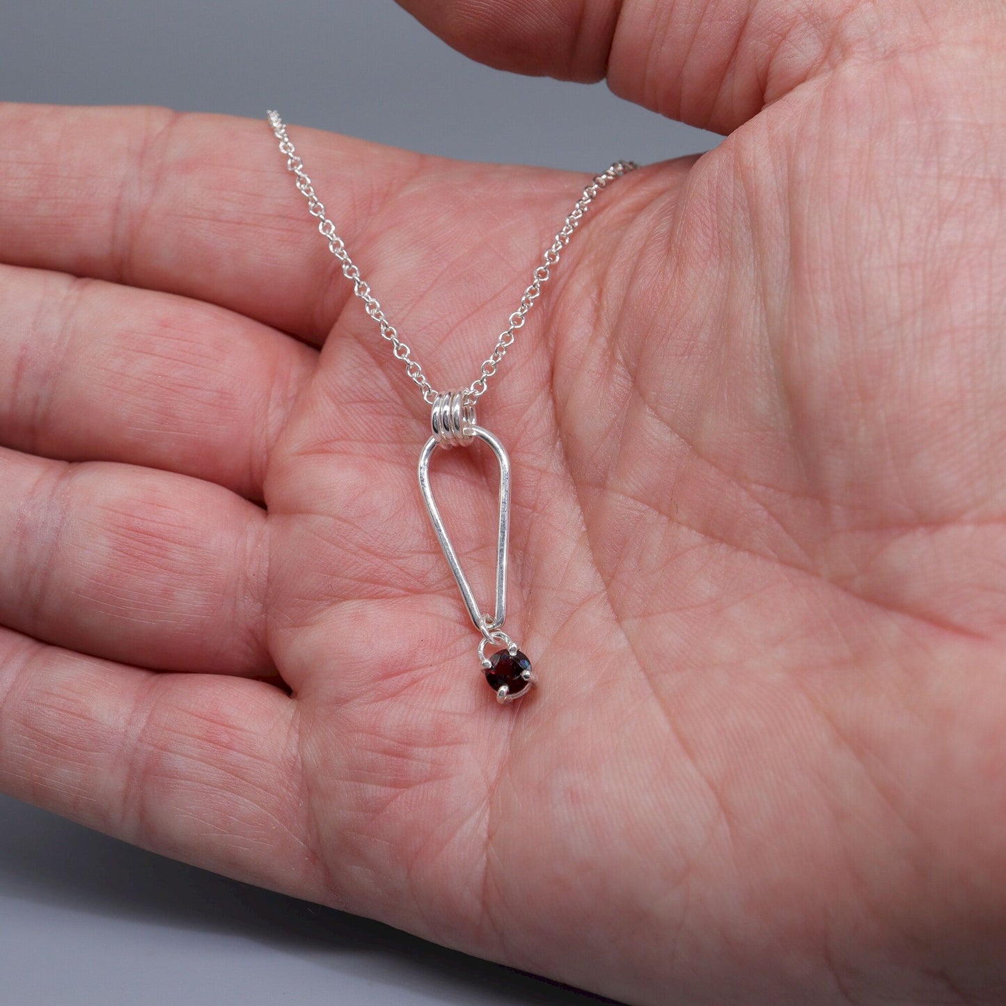 Small Water Tarn Garnet pendant.