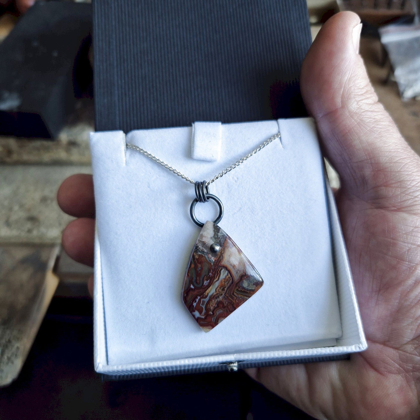 Red Lace Agate pendant