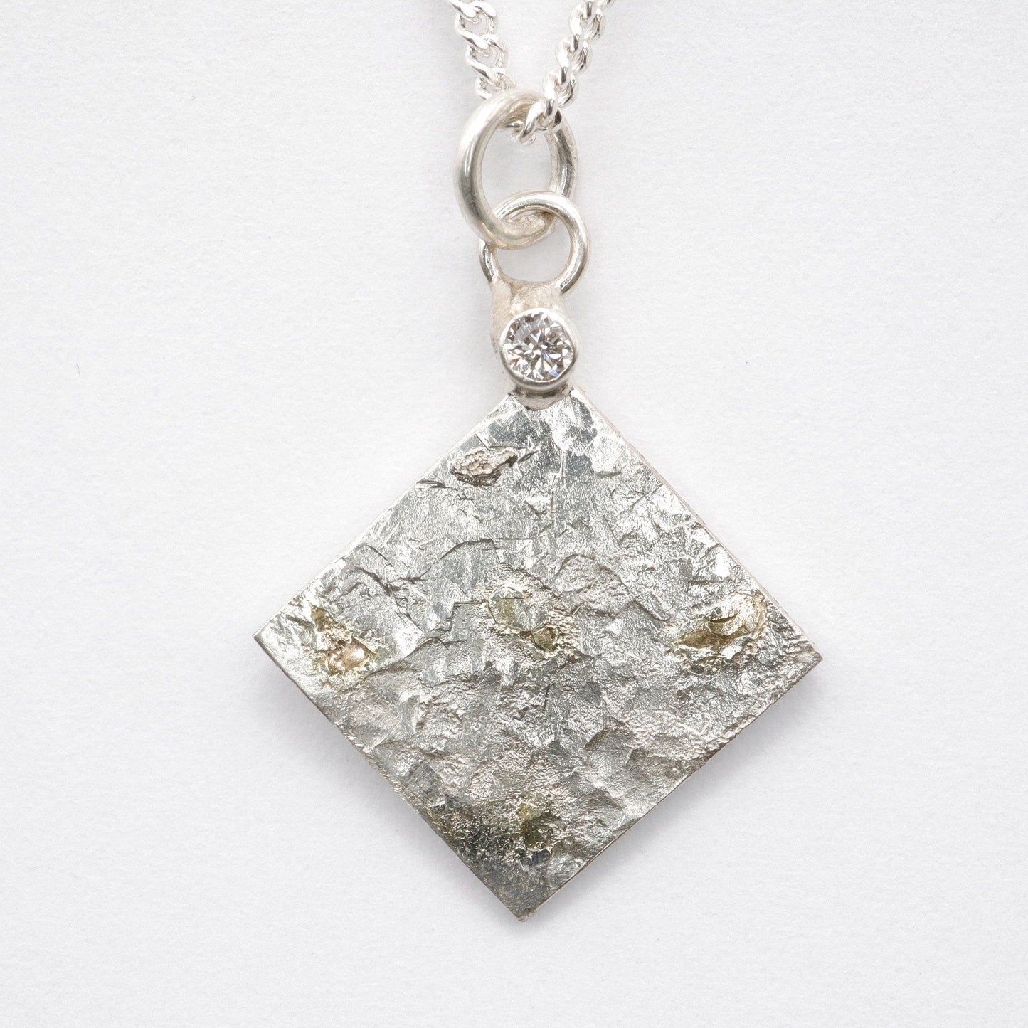 Diamond silver and gold kite pendant, Sunrise design