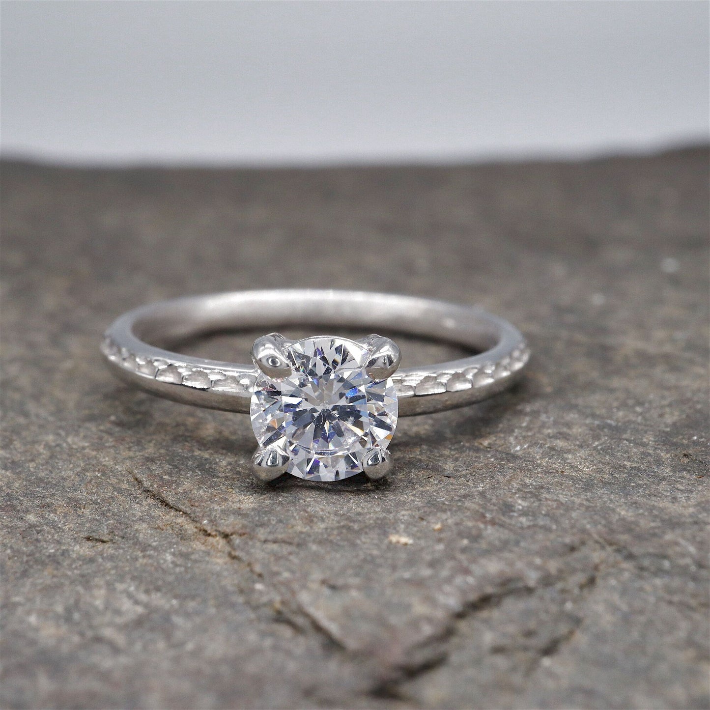 Solitaire engagement ring, Ullswater large round moissanite design