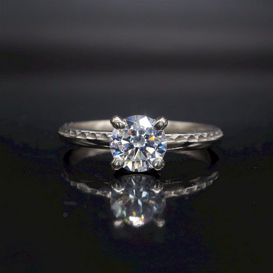 Solitaire engagement ring, Ullswater large round moissanite design