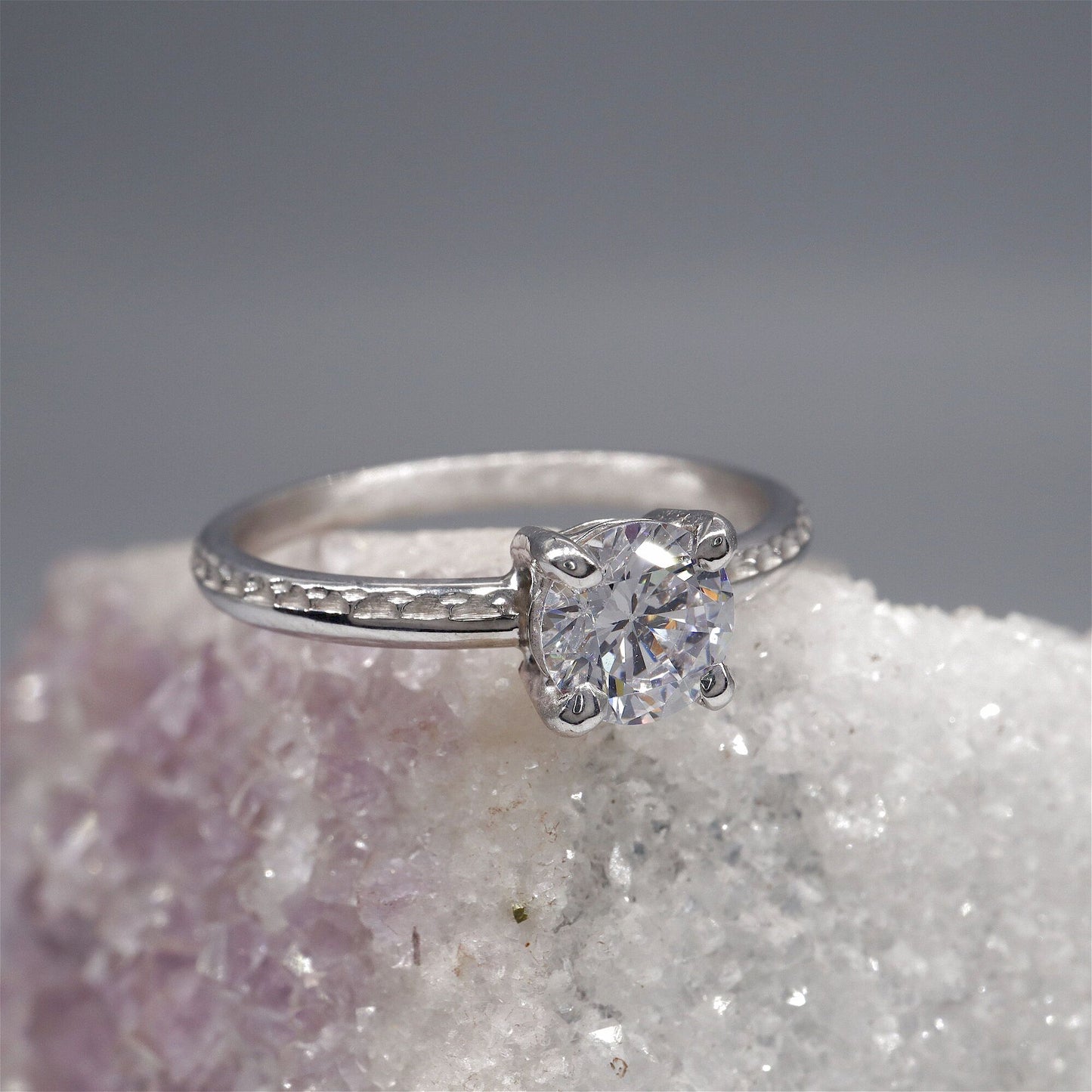 Solitaire engagement ring, Ullswater large round moissanite design