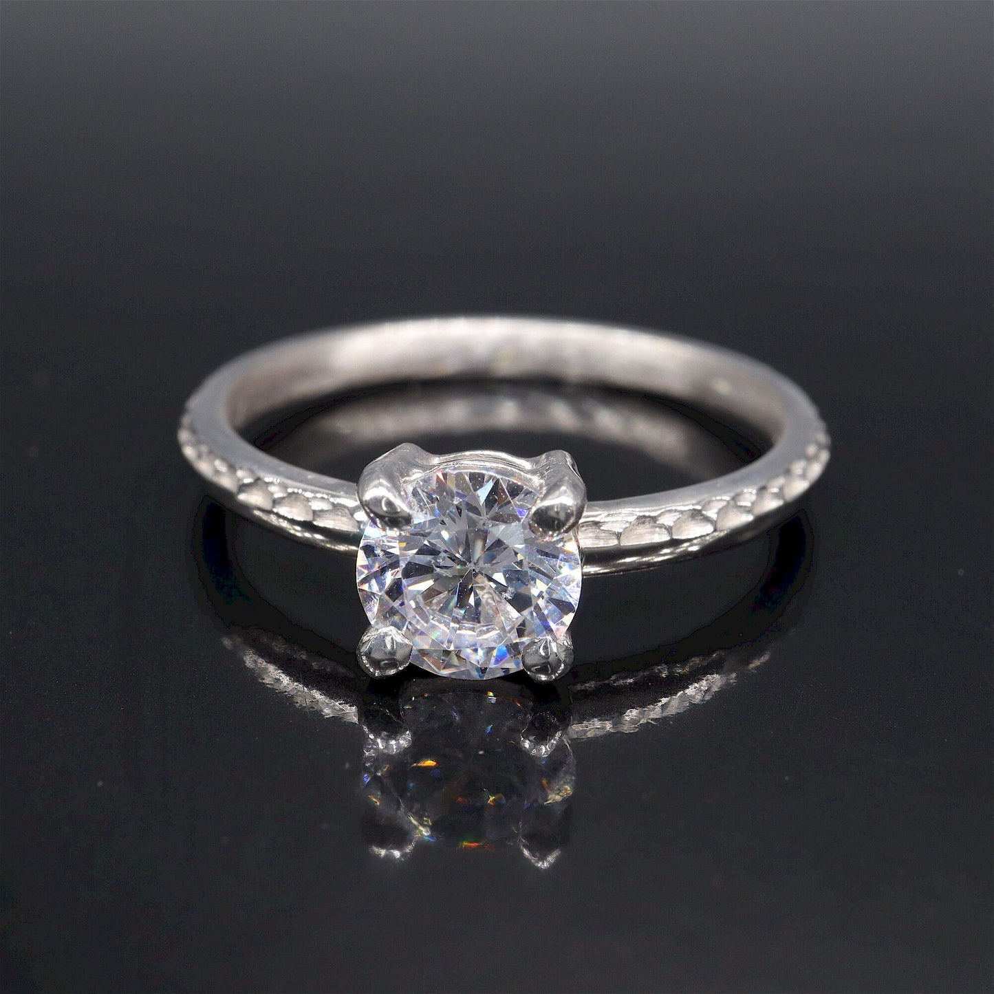 Solitaire engagement ring, Ullswater large round moissanite design